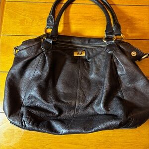 J Crew Brown Pebble Leather Satchel